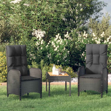 vidaXL Cadeiras de exterior 2 pcs vime PE preto