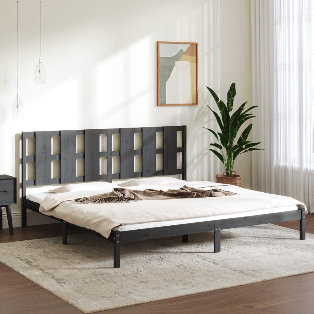 vidaXL Estrutura de cama casal 135x190 cm madeira maciça