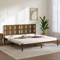 vidaXL Estrutura de cama casal 135x190 cm madeira maciça