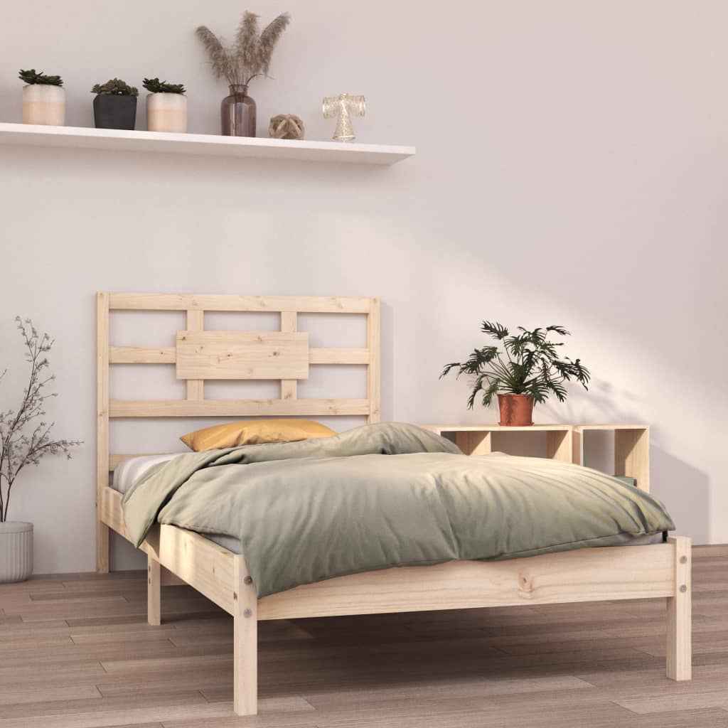 vidaXL Estrutura de cama 200x200 cm madeira maciça cinzento