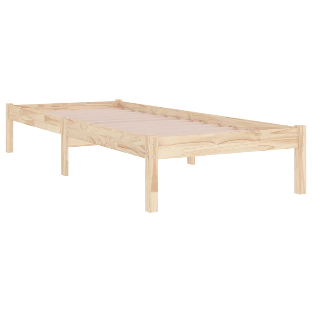 vidaXL Estrutura cama pequena solteiro 75x190 cm madeira maciça preto