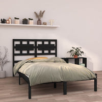 vidaXL Estrutura cama pequena solteiro 75x190 cm madeira maciça preto
