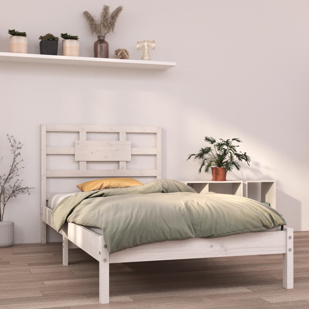 vidaXL Estrutura cama pequena solteiro 75x190 cm madeira maciça preto