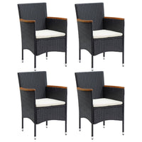 vidaXL Cadeiras de jantar para jardim 4 pcs vime PE preto