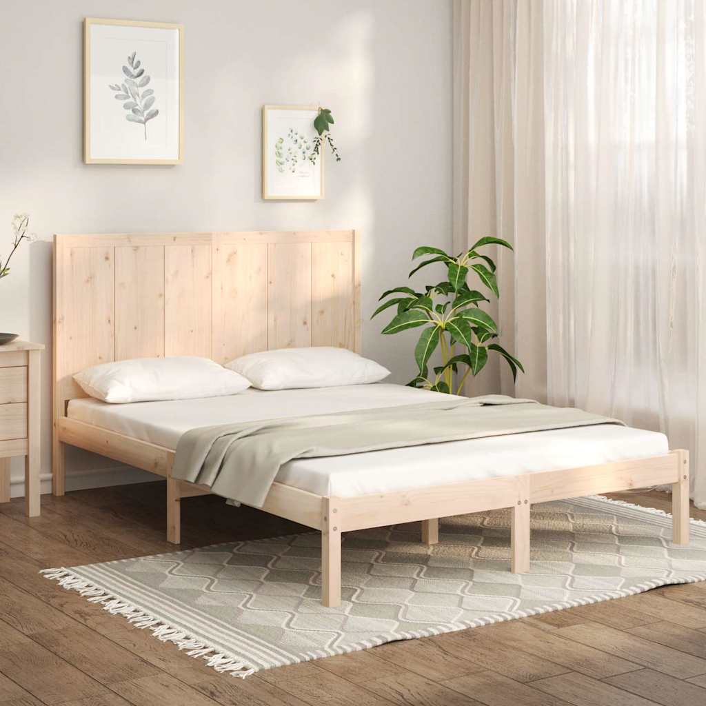 vidaXL Cama sem colchão 120x190 cm madeira de pinho maciça