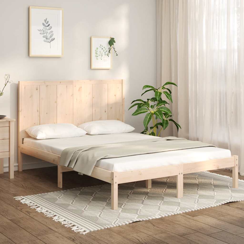 vidaXL Cama sem colchão 120x190 cm madeira de pinho maciça