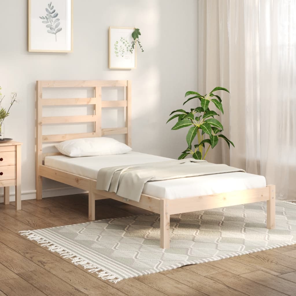 vidaXL Estrutura de cama 140x190 cm madeira maciça preto