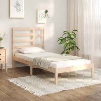 vidaXL Estrutura cama pequena solteiro 75x190 cm madeira maciça preto