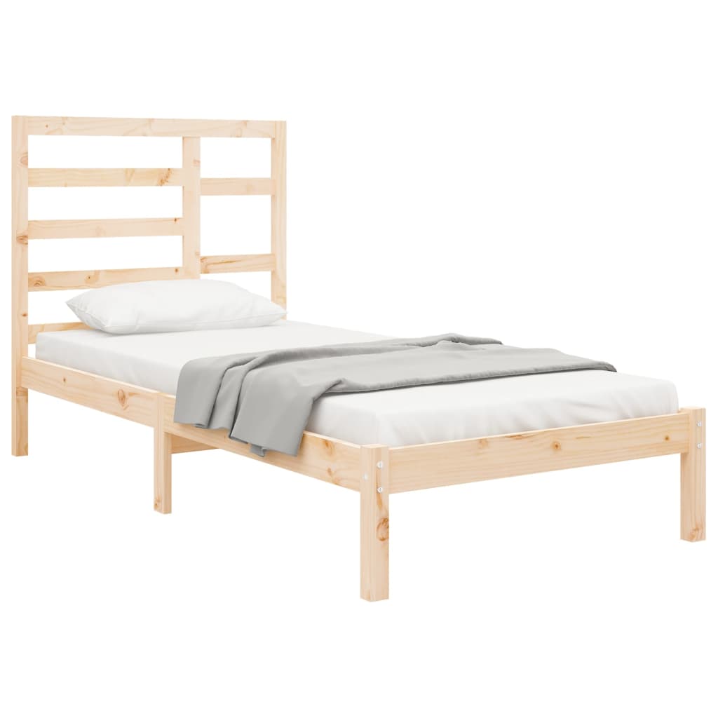 vidaXL Estrutura de cama 140x190 cm madeira maciça preto