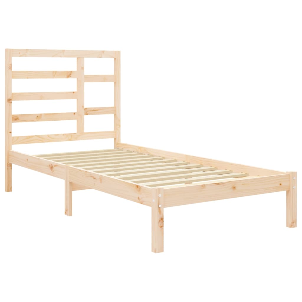 vidaXL Estrutura de cama 140x190 cm madeira maciça preto