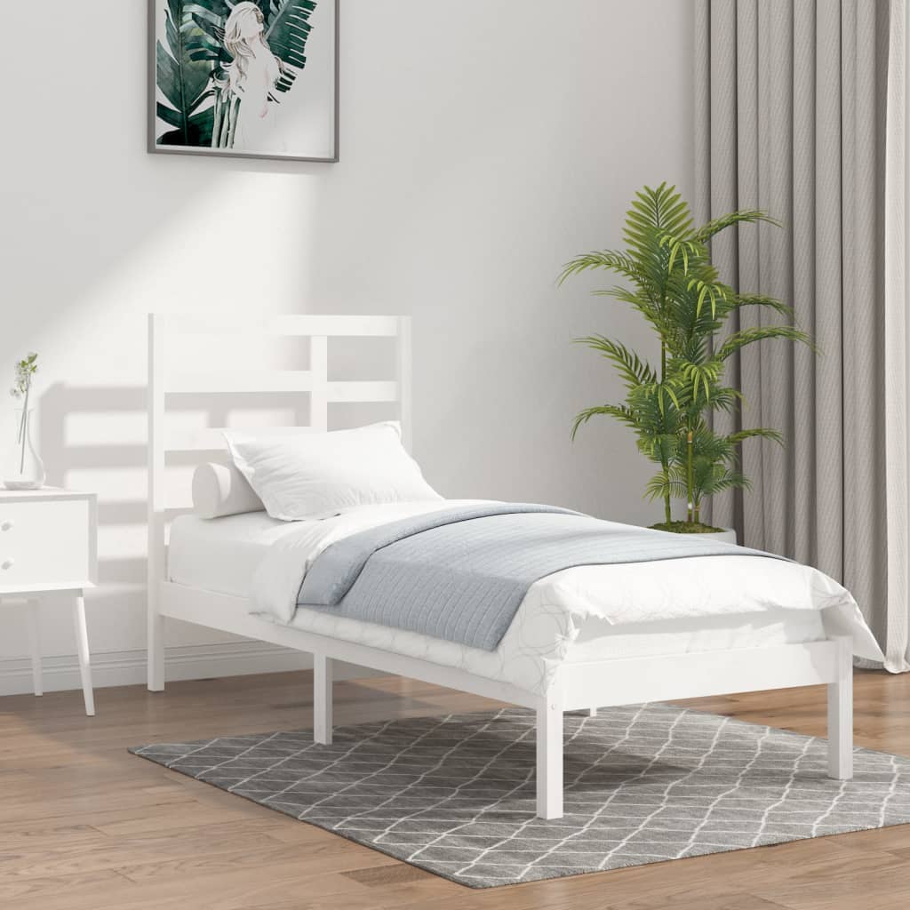vidaXL Estrutura de cama 140x190 cm madeira maciça preto