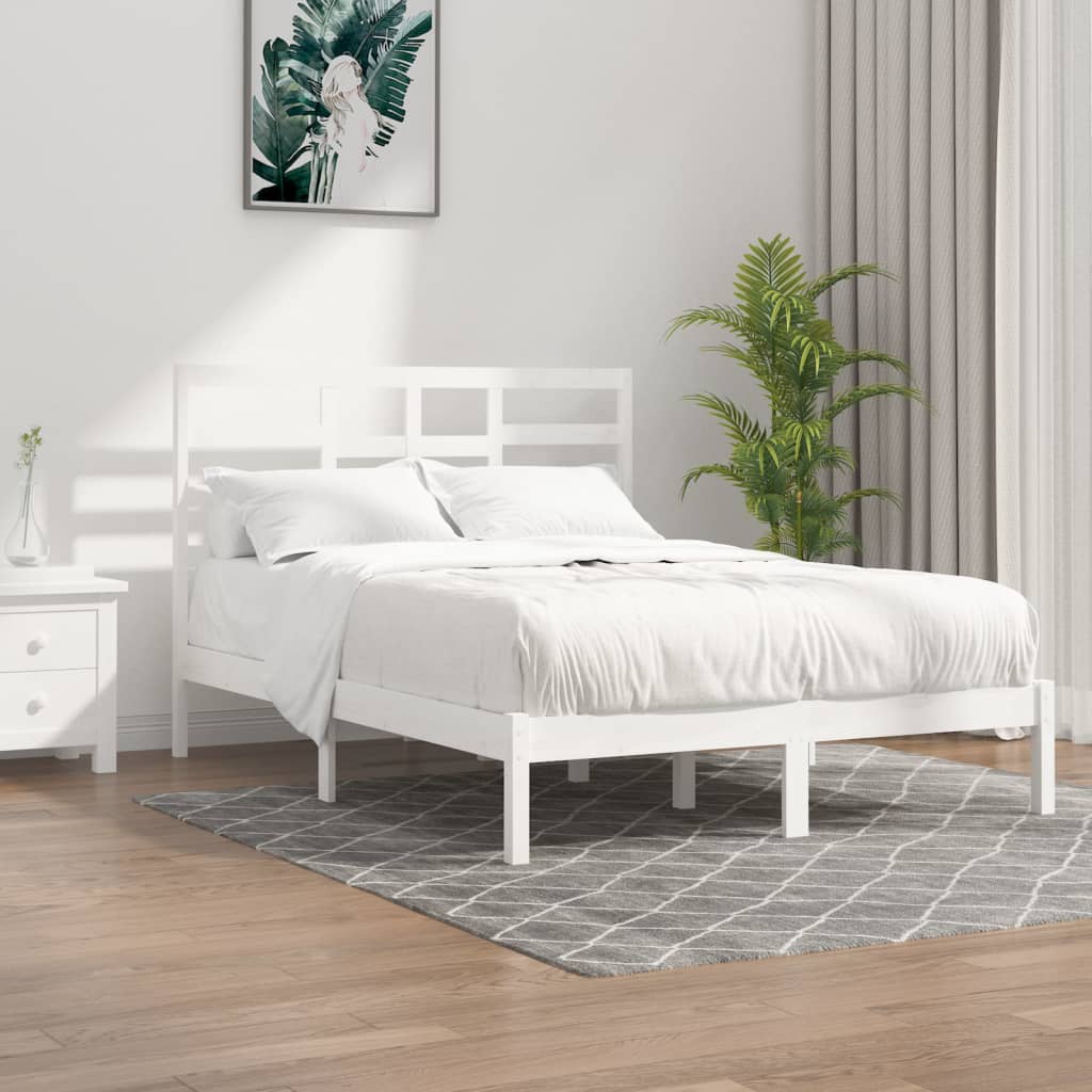 vidaXL Estrutura de cama 140x190 cm madeira maciça preto