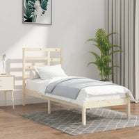 vidaXL Estrutura de cama 140x190 cm madeira maciça preto