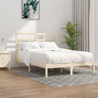 vidaXL Estrutura de cama 140x190 cm madeira maciça preto