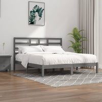 vidaXL Estrutura de cama 140x190 cm madeira maciça preto