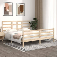 vidaXL Estrutura de cama 200x200 cm madeira maciça cinzento