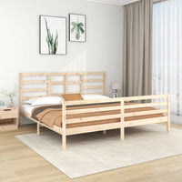 vidaXL Estrutura de cama 200x200 cm madeira maciça cinzento