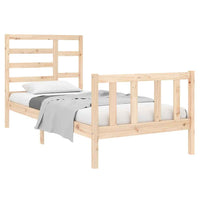 vidaXL Estrutura cama pequena solteiro 75x190 cm madeira maciça preto
