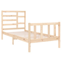 vidaXL Estrutura cama pequena solteiro 75x190 cm madeira maciça preto