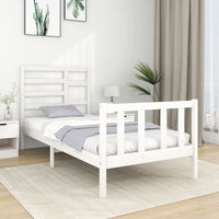 vidaXL Estrutura cama pequena solteiro 75x190 cm madeira maciça preto