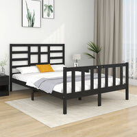 vidaXL Estrutura cama pequena solteiro 75x190 cm madeira maciça preto