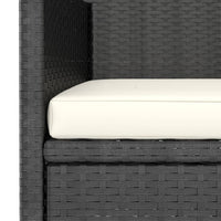 vidaXL 4 pcs conjunto de cadeiras e bancos de jardim vime PE preto