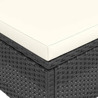 vidaXL 4 pcs conjunto de cadeiras e bancos de jardim vime PE preto