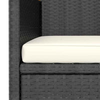 vidaXL 4 pcs conjunto de cadeiras e bancos de jardim vime PE preto