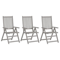 vidaXL Cadeiras jardim reclináveis 4 pcs madeira acácia maciça cinza