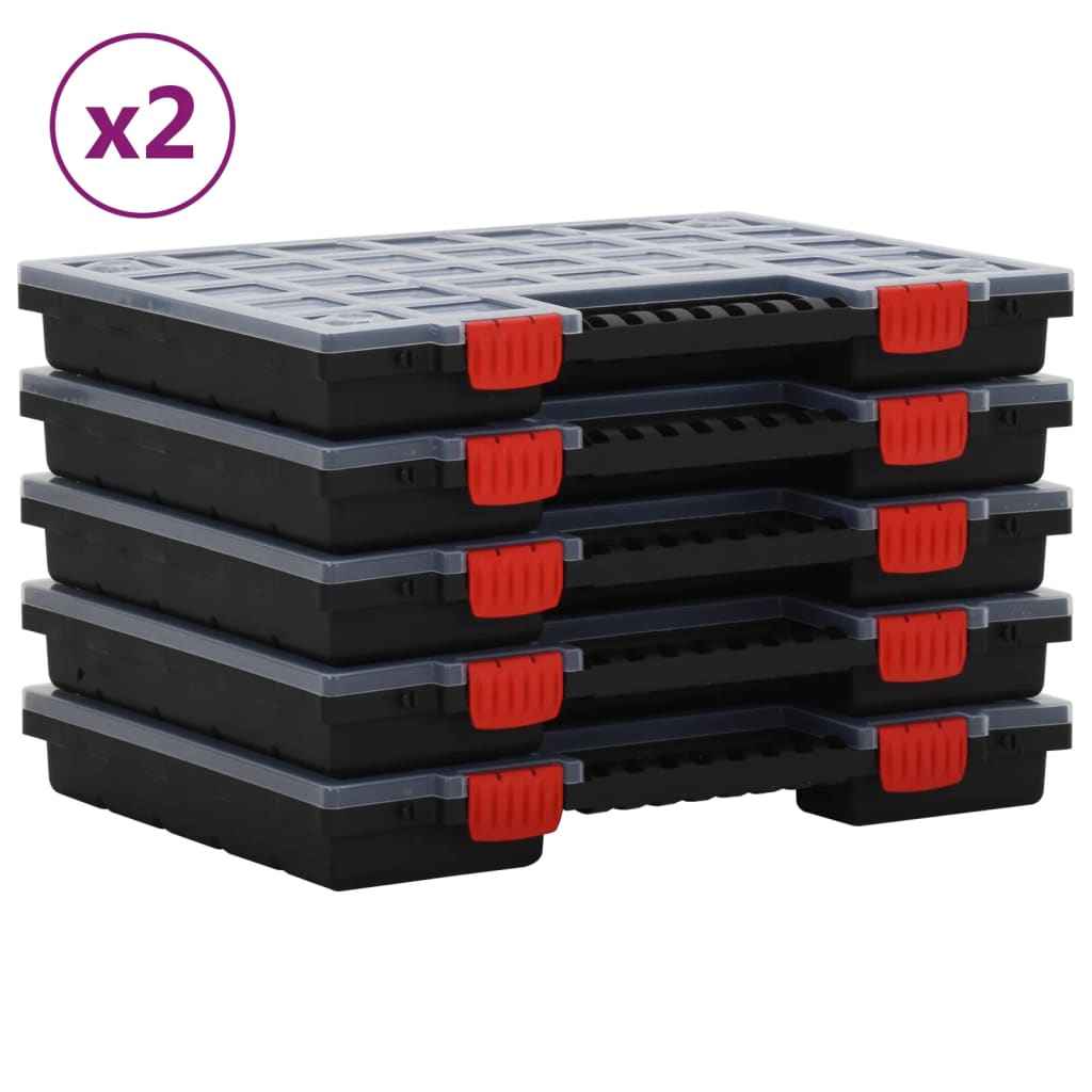 vidaXL Caixas de arrumação 5 pcs 34,5x25x5 cm polipropileno
