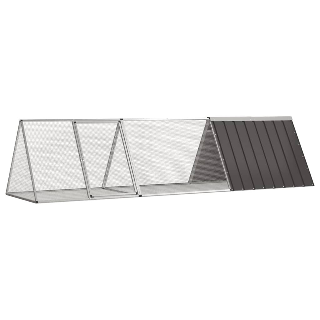 vidaXL Gaiola p/ coelhos 201,5x80,5x71 cm aço galvanizado antracite