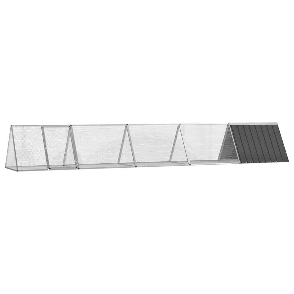 vidaXL Gaiola p/ coelhos 201,5x80,5x71 cm aço galvanizado antracite