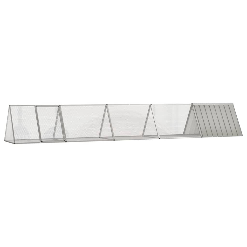 vidaXL Gaiola p/ coelhos 201,5x80,5x71 cm aço galvanizado antracite