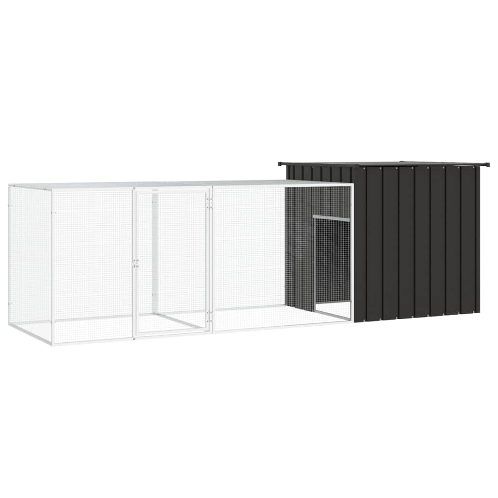 vidaXL Galinheiro 200x91x100 cm aço galvanizado antracite