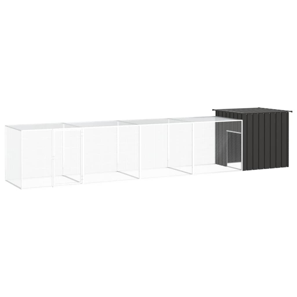 vidaXL Galinheiro 200x91x100 cm aço galvanizado antracite