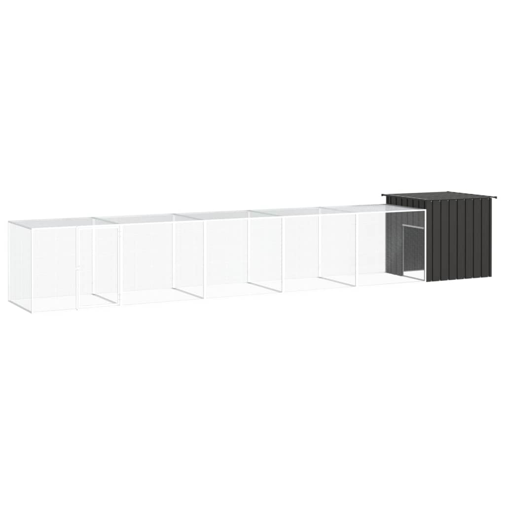vidaXL Galinheiro 200x91x100 cm aço galvanizado antracite