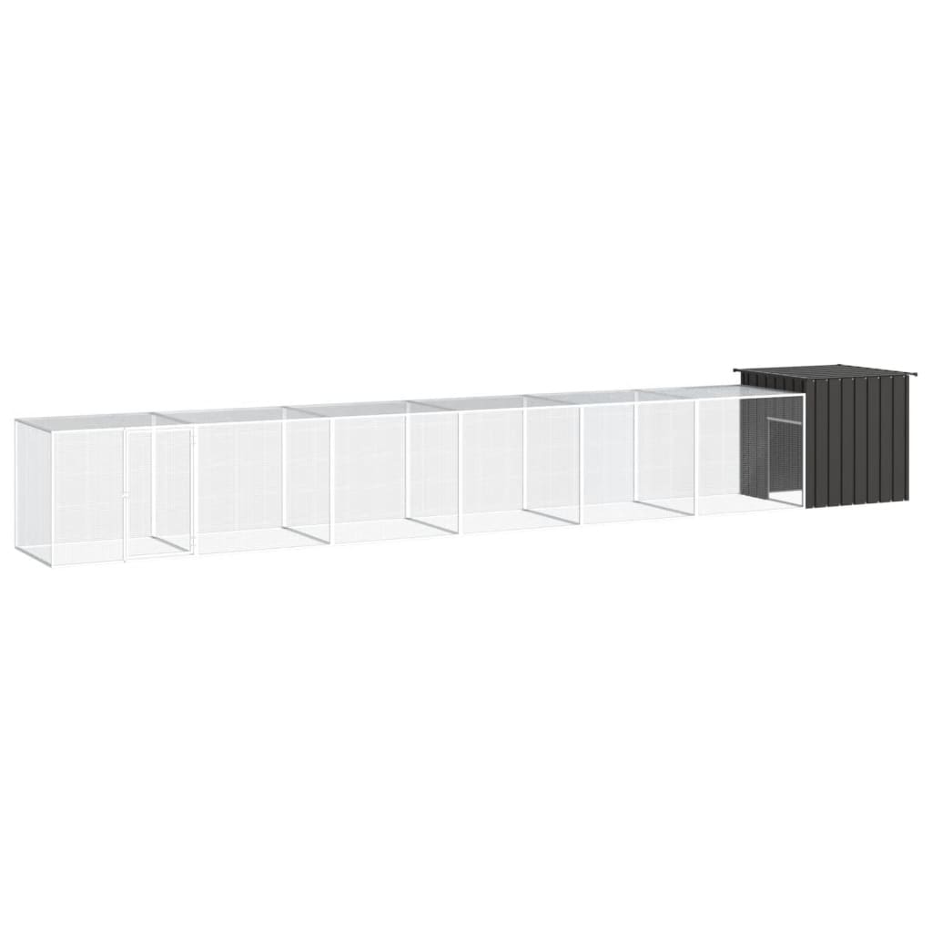 vidaXL Galinheiro 200x91x100 cm aço galvanizado antracite