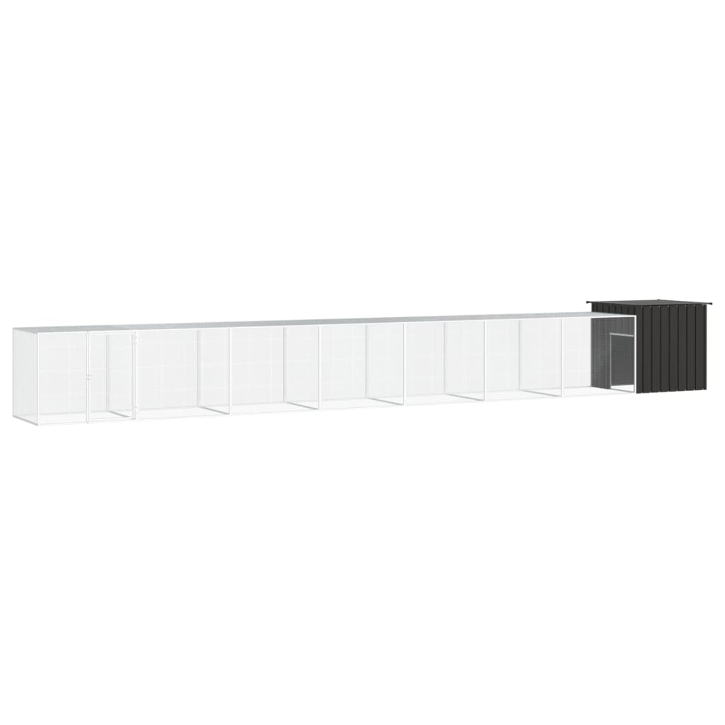vidaXL Galinheiro 200x91x100 cm aço galvanizado antracite