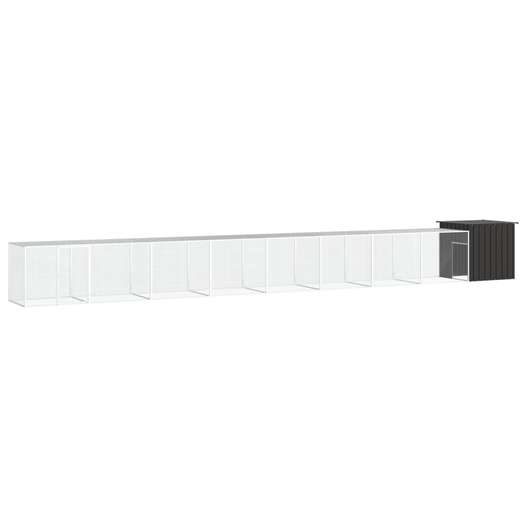 vidaXL Galinheiro 200x91x100 cm aço galvanizado antracite