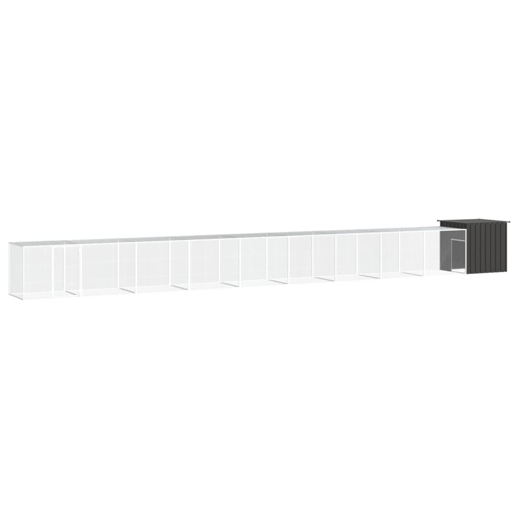 vidaXL Galinheiro 200x91x100 cm aço galvanizado antracite