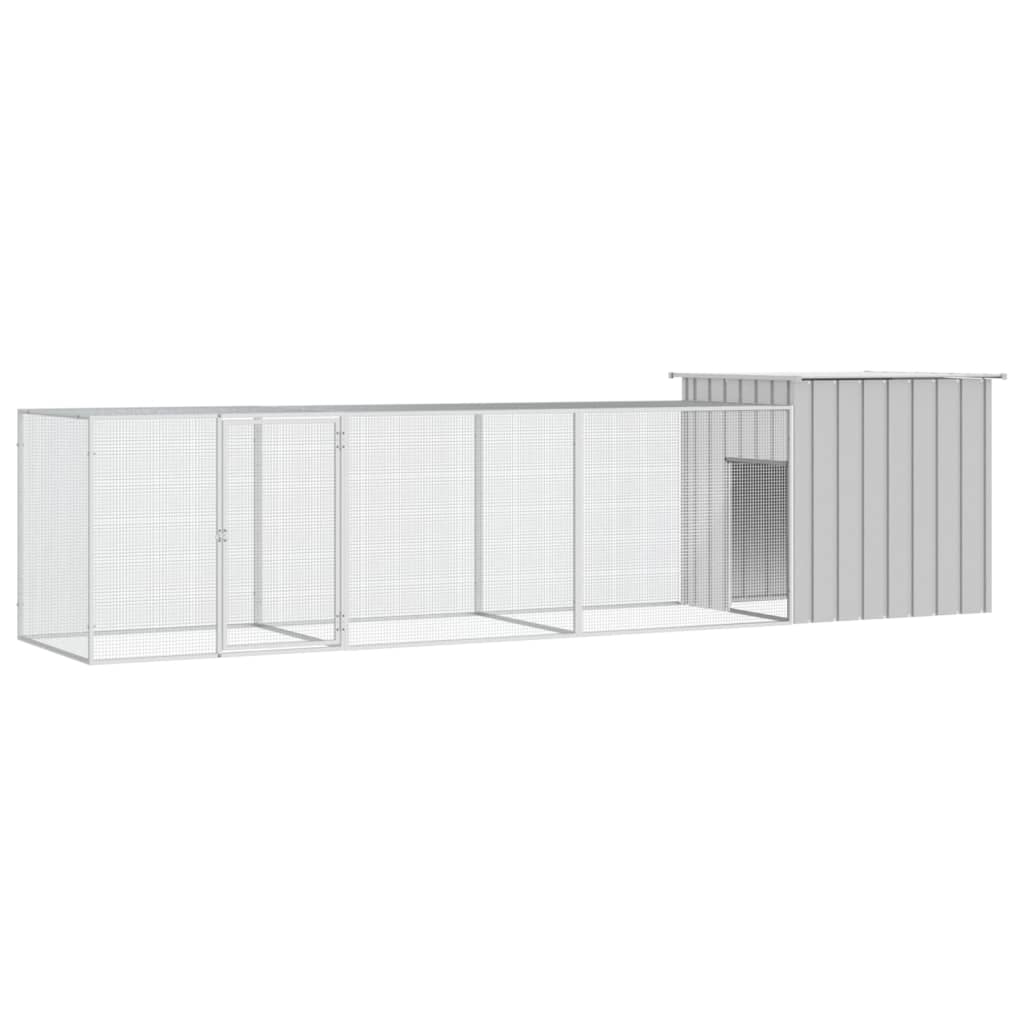 vidaXL Galinheiro 200x91x100 cm aço galvanizado antracite