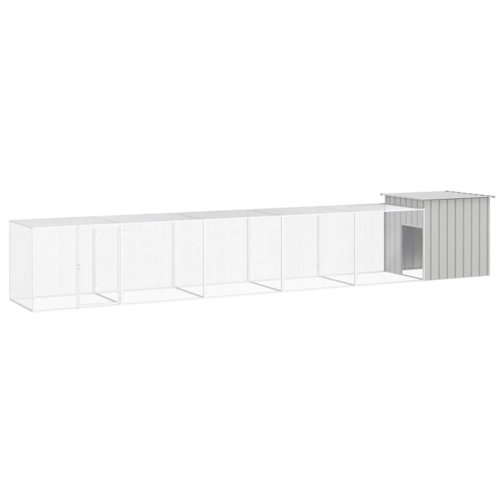 vidaXL Galinheiro 200x91x100 cm aço galvanizado antracite