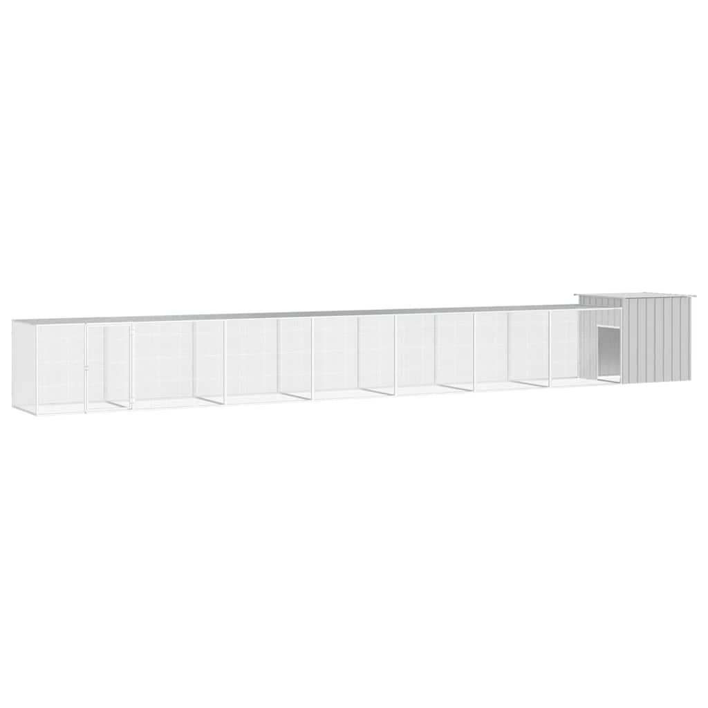 vidaXL Galinheiro 200x91x100 cm aço galvanizado antracite