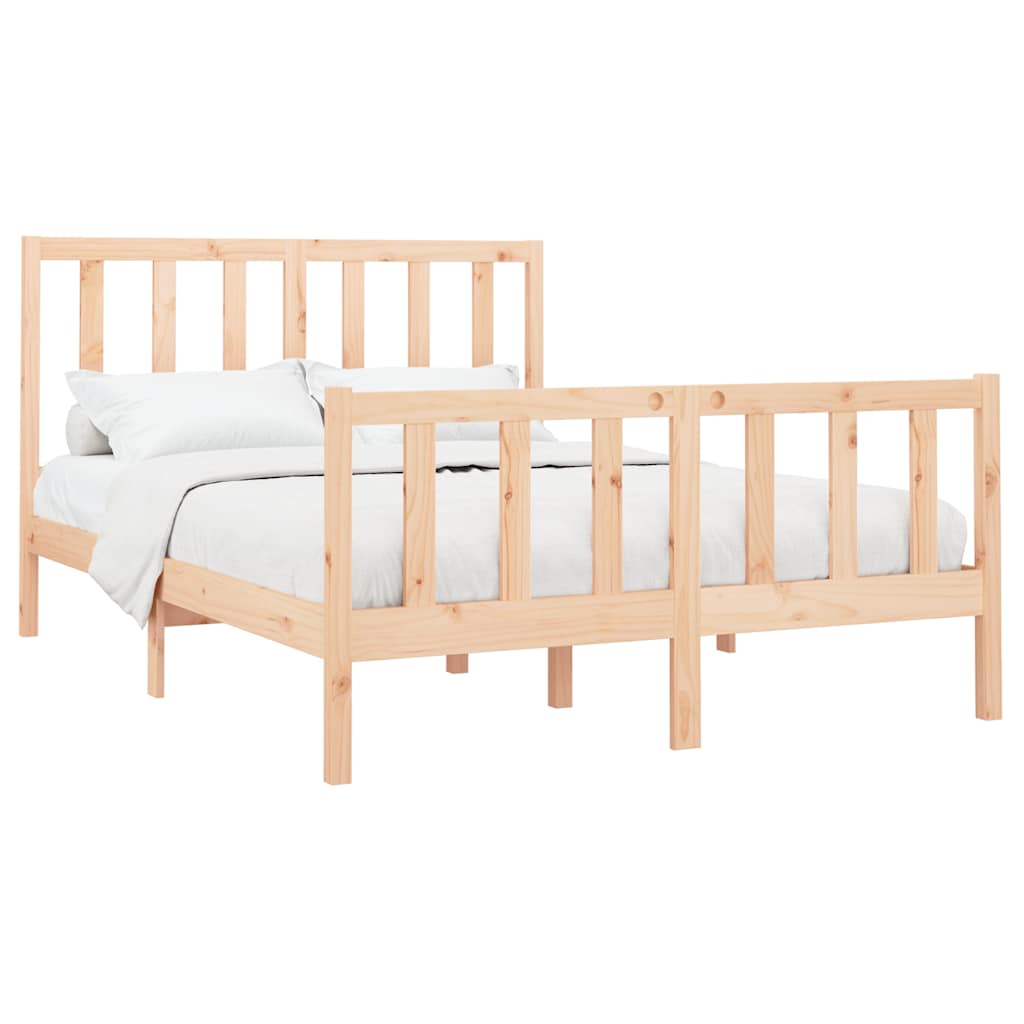 vidaXL Estrutura de cama 200x200 cm madeira de pinho maciça cinzento