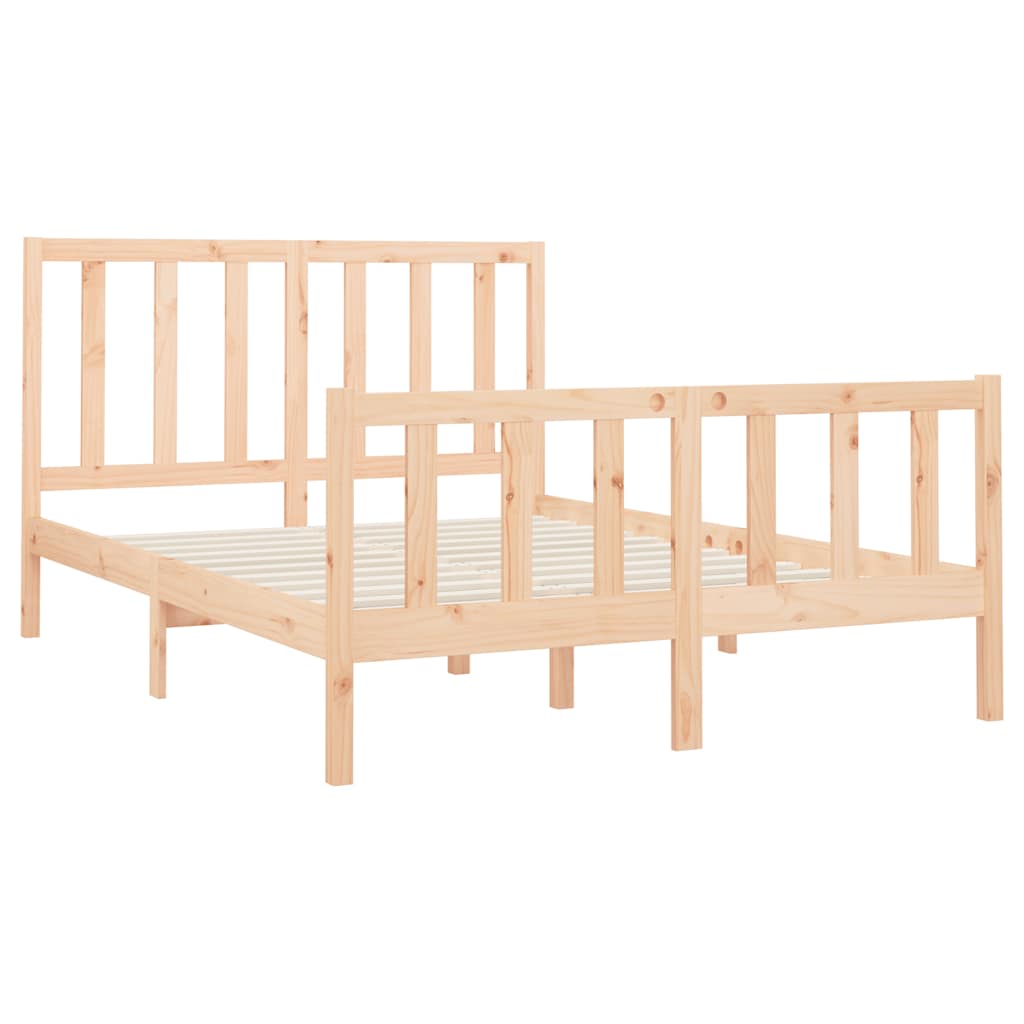 vidaXL Estrutura de cama 200x200 cm madeira de pinho maciça cinzento