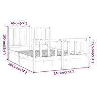 vidaXL Estrutura de cama 200x200 cm madeira de pinho maciça cinzento