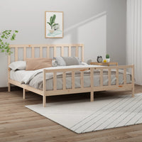 vidaXL Estrutura de cama 200x200 cm madeira de pinho maciça cinzento
