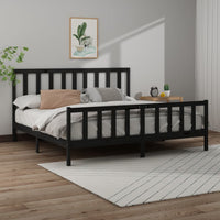 vidaXL Estrutura de cama 200x200 cm madeira de pinho maciça cinzento