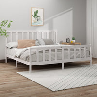 vidaXL Estrutura de cama 200x200 cm madeira de pinho maciça cinzento