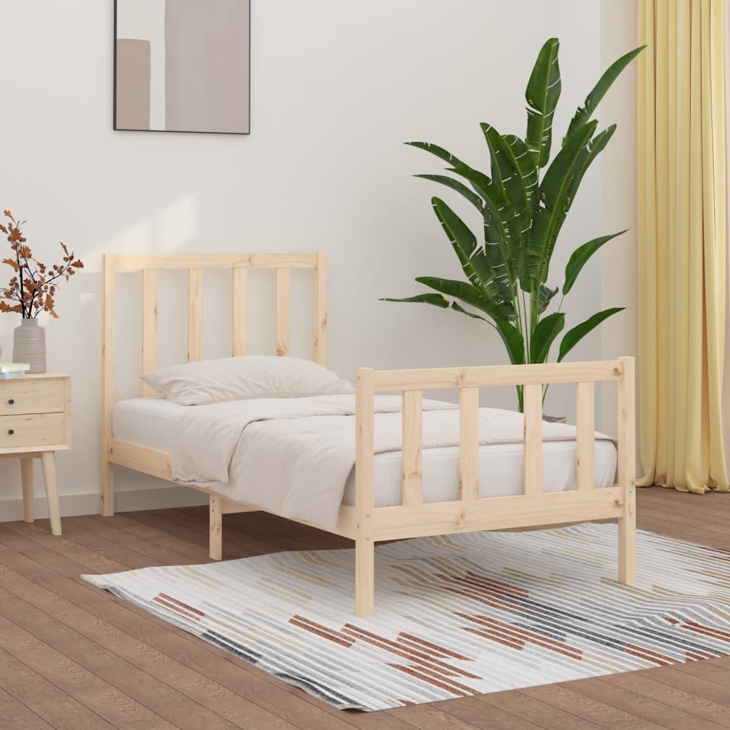 vidaXL Estrutura de cama 100x200 cm madeira maciça branco